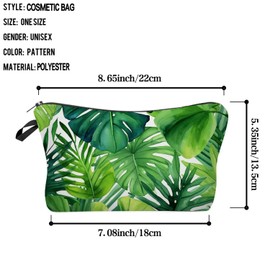 Livel lhood Palm Leaves Makeup Bag Cute Small Organizer Zipper Pouch Palm Leaves Cosmetic Bag Birthday Present for Women Friends-1, hzj0801