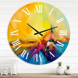 Designart 'Abstract Colorful Seascape VIII' Modern wall - 36 in. high, 36 In. Wide