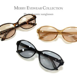 MERRY PLEASURE Sunglasses, Polarized Dimming, Ultra Lightweight, Men's, Women's, UV Protection, Date Glasses, Oval, Colored, Light Color, Colored Lenses, CLEAR.BROWN x Lt.BROWN