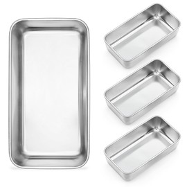 Onader 9 x 5 Inch Bread Loaf Pans Stainless Steel Deep Meatloaf Pan for Baking Set of 4
