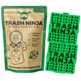 Bin Freshener and Odour Eliminator (2 Pack), Made with Activated Carbon - Lasts Up to 3 Months - For Bins Up to 30 Litres - Bin Air Freshener and Deodoriser to Control Bin Odour