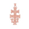 Middle Eastern Jewelry Certified 10k Rose Gold Caravaca Double Cross