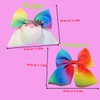 INSbobo Girls Hair Clips Set - 4 Rainbow Bows &