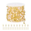 SMYHTGLIF 5 Meters 18K Gold Plated Square Chain Spool Pearl