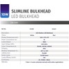 Bright Source Slimline Rectangular LED Bulkhead, White, IP65 Rated, 10W,