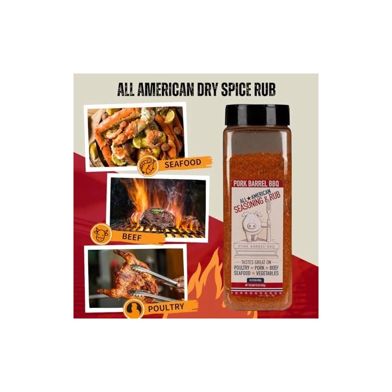 Pork Barrel BBQ All American Seasoning Mix, Dry Rub Perfect