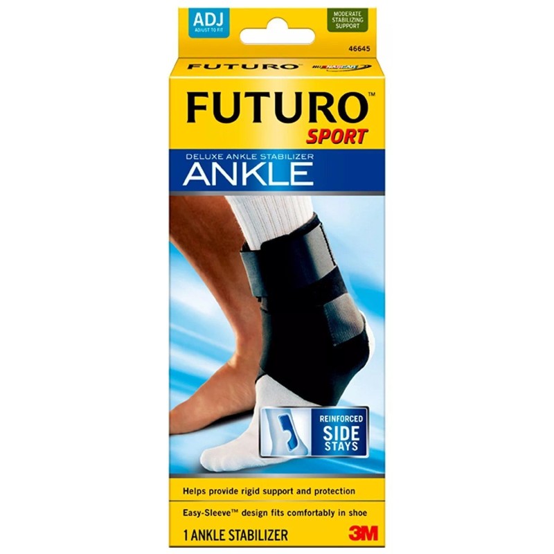 Futuro Sport Deluxe Ankle Stabilizer Moderate Support Adjustable Fit Black