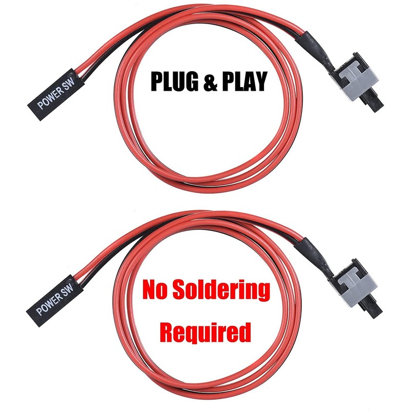 GUUZI 5pcs 2 Pin SW PC Desktop Power Cable On/Off