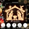 LAMPHOME Lighted Nativity Christmas Window Decoration - Silhouette Lights for