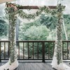 Eucalyptus Garland with White Flowers, 4 Packs 180cm Silver Dollar