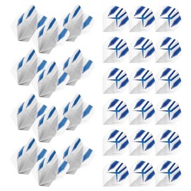 WINMAU Prism Alpha Design Extra Thick Dart Flights - 10 sets per pack (30 dart flights in total) (Blue & White)