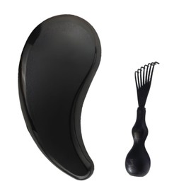 Comma-Shaped Small Dog Brush and Cleaning Comb, Fit for Yorkie, Shih Tzu, Maltese Maltipoo Pomeranian - Gentle Soft Bristles for Effortless Pet Hair Removal, Puppy Essentials (Black)