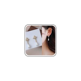 Aneneiceera Vintage Crystal Pearl Earrings Gold Pearl Drop Earrings Cluster Crystal Stud Earrings Bohemia Cz Star Stud Earrings Jewelry for Women