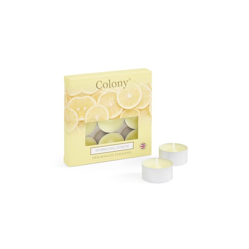 Colony Sparkling Lemon Tealights, Yellow