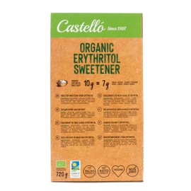 Natural Erythritol Organic | 144 Bags of 5 g | Sugar Substitute - Keto and Paleo - 0 Glycemic Index - Calorie Free - 0 Net Carbohydrates - No GMO - Castello since 1907-720 g
