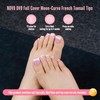 Short Toe Nail Tips White French Tip Press on with