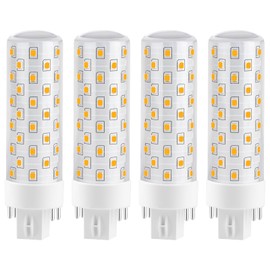 Makergroup GX24Q LED Bulbs, 3000K Warm White, 4-Pin Base CFL Light Bulb Replacement for 13W 18W 26W Compact Fluorescent Bulb in Bathroom Vent Fan, Kitchen Hood 10W 4-Pack (Ballast Removed Required)