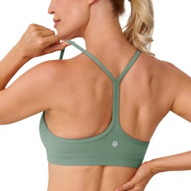 BAYDI Clouduxi Y-Back Sports Bra - Light Support Racerback Yoga Bra, A-C Cup, Mineral Green