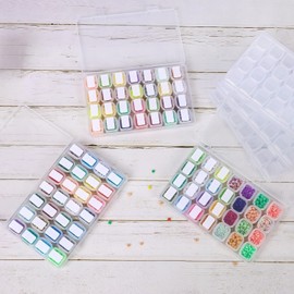 TOMNK 168 Slots 6pcs 28 Grids Diamond Painting Boxes Plastic Organizer, Bead Organizer