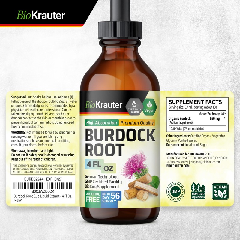 BIO KRAUTER® Burdock Root - Liquid Drops Arctium Extract 650