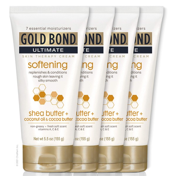 Gold Bond Ultimate Softening Skin Therapy Lotion, 5.5 oz. (Pack of 4), With Shea Butter for Rough & Dry Skin