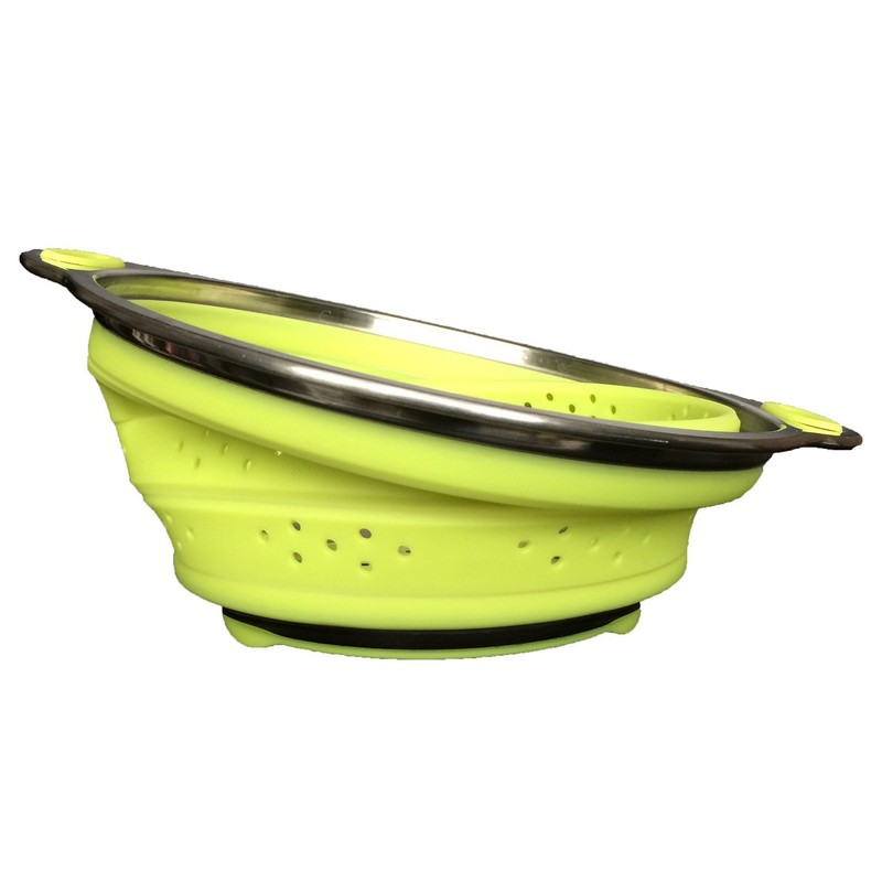 Oneida 8 inch Color Burst Stainless Steel Silicone Collapsible Colander