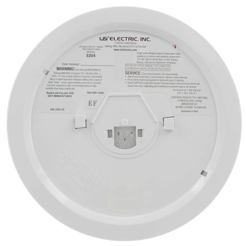 Universal Security Instruments Hardwired Ionization Smoke and Fire Alarm with