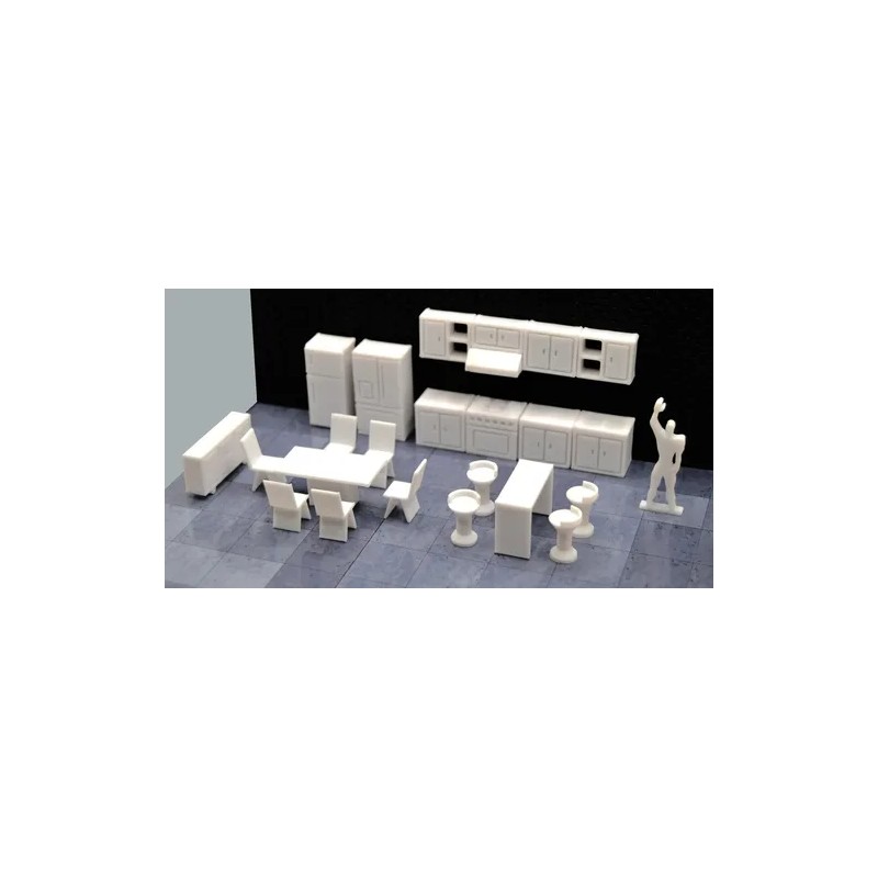 - Muebles Para Maquetas Escala 175 Blanco 90 Piezas -