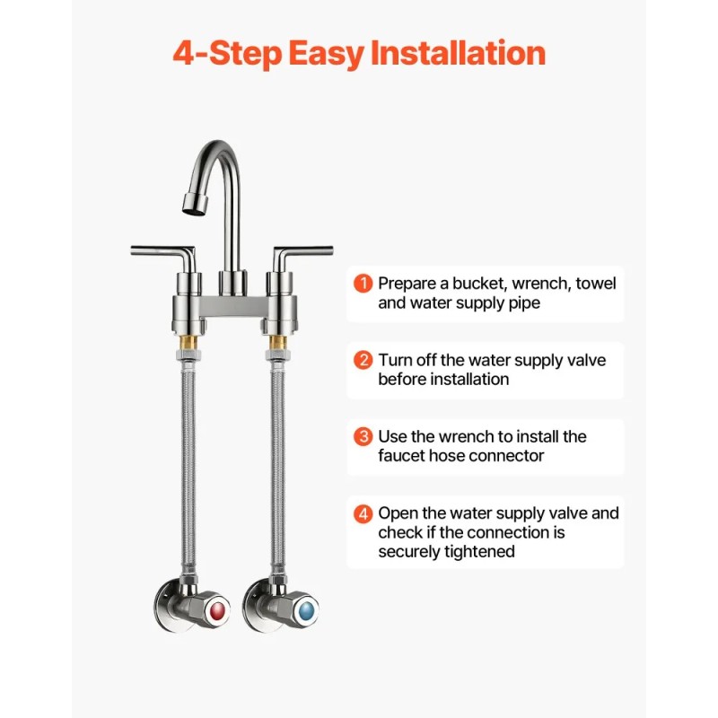 Faucet Hose Connector, 16-Inch Length, 3/8 Inch Comp x 1/2
