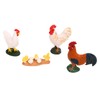 Dilwe Farm Chicken Animal Toy, 4 Portable Realistic Chicken Figures,