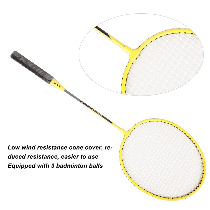 Badminton Rackets Iron Alloy Lightweight Badminton Racquets with 3 Balls