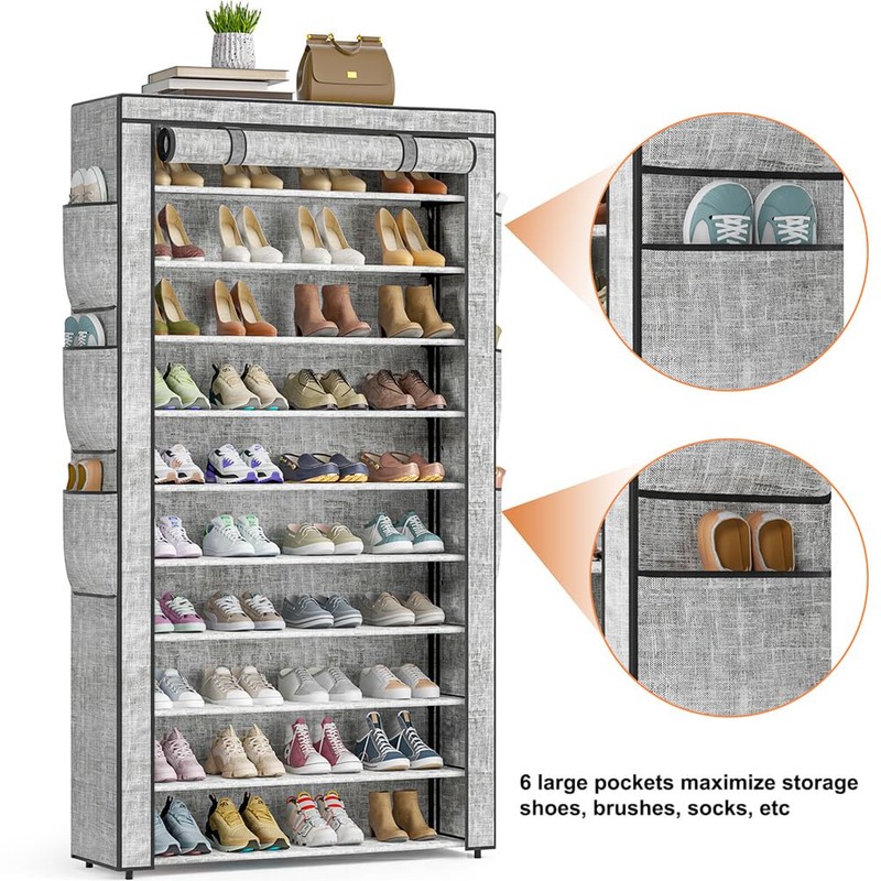 OYREL Shoe Rack 10Tier Large Capacity 50-56Pairs Beautiful Tall Shoe