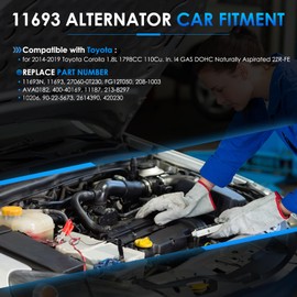 HAYIAUTO 11693 Car Alternators Fit for Toyota Corolla 2014-2019 L4 1.8L Automotive Replacement Alternator 27060-0T230, FG12T050