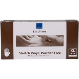 ABENA Stretch Vinyl Disposable Gloves XL, Multi Purpose Vinyl Gloves To Protect Your Hands, Reliable Powder Free Gloves, Disposable XL, Strong & Flexible Medical Grade Gloves, Box of 100 - XL