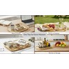 PEMAR Wicker Serving Trays w Handles,Rectangular Hand-Woven Lap Trays,Bamboo Bedroom