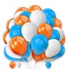 Blue Orange Balloons Pack 25 Pcs 10 Inches White & Light Blue Balloons Orange Retro Sea Blue Teal White Balloons for Birthday Baby Shower Graduation Engagement Party Decorations