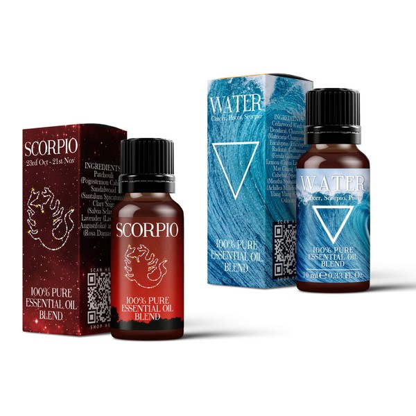 Mystic Moments Water Element & Scorpio Zodiac Astrology Essential Oil Blend Twin Pack (2 x 10ml)