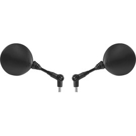 Black motorcycle mirrors, 10mm, round compatible with/replacement for Early KTM models. Folding Type.