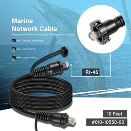 Bzumperyz 10 Foot Marine Network Cable for Garmin RJ-45 Compatible with GPSMAP, ECHOMAP Plus/UHD/Ultra, GMR, GMR Fantom, GMS, GSD, GCV 10 Scanning Sonar Module, GCV 20, GDL 30/30A, #010-10550-00