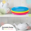 PLASKIDY Kids Plates Set of 12 - Toddler Plastic Dinner