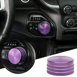 JWWY Gear Shift Shifter Switch Knob Transmission Gear Lever Gearstick Selector Knob Cover Trim for Dodge 2018-2024+ Dodge RAM 1500 Interior Accessories Special Editions Purple Aluminum Alloy