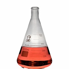 TN Lab Erlenmeyer Conical Borosilicate Glass Flask 5,000ml 5L