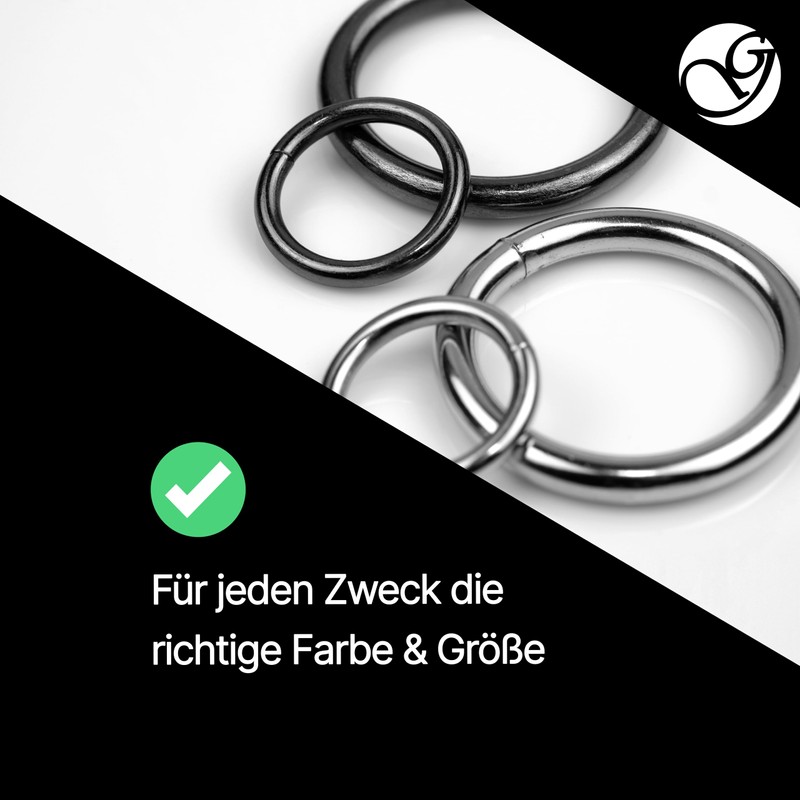 Ganzoo O-Ring Steel, Pack of 10, 28 mm Outside, Welded,