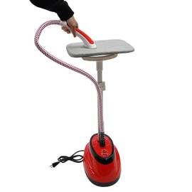 Standing Steamer with Ironing Board, 0.42Gallon Water Tank, Heats in 45 Seconds & Auto-Stop, Clothes Steamer, Garment Steamer (Red)