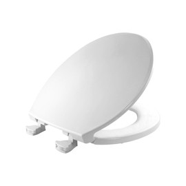 Mayfair by Bemis Round Plastic Toilet Seat White Never Loosens Removes for Cleaning