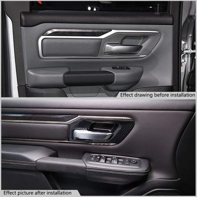 Korlot Carbon Fiber Style Interior Door Handle Bowl Panel Cover