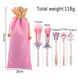 Stitch Makeup Brush, Eye Shadow Brush, Set of 5, Makeup Brush Set, Eye Shadow Brush, Eyebrow Brush, Powder Brush, Makeup Brush, Super Soft, Cute, Stylish, Present