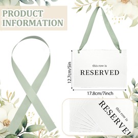 12 Pcs Reserved Seating Signs for Wedding Ceremony,Sage Green