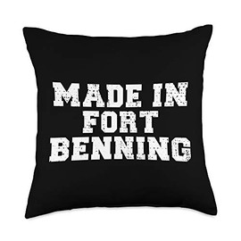 Fort Benning Grad Made in Fort Benning Basic Training Recruit Boot Camp Grad Throw Pillow, 18x18, Multicolor