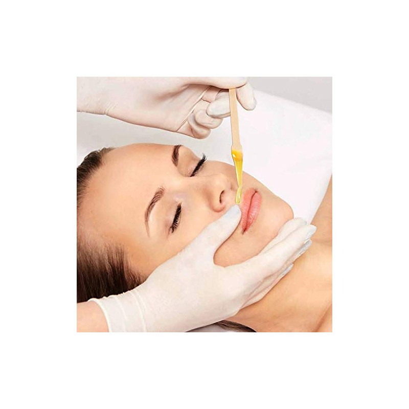 Mibly 500 Pcs Wooden Wax Sticks - Eyebrow, Lip, Nose